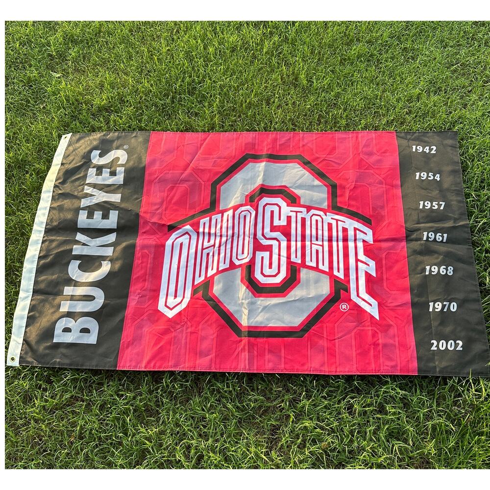 Ohio State University Buckeyes Premium NCAA Championship Flag Banner 35x60